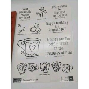 Stampin Up Espresso Yourself Stamp Set Retired Coffee Cocoa